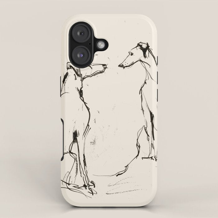 Greyhound Pair - Modern Sketch iPhone Case Gallery Image 1