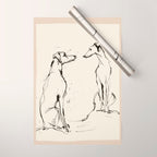 Greyhound Pair - Modern Sketch Wrapping Paper Gallery Image 1