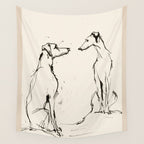Greyhound Pair - Modern Sketch Wall Tapestry Gallery Image 4