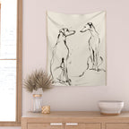 Greyhound Pair - Modern Sketch Wall Tapestry Gallery Image 2