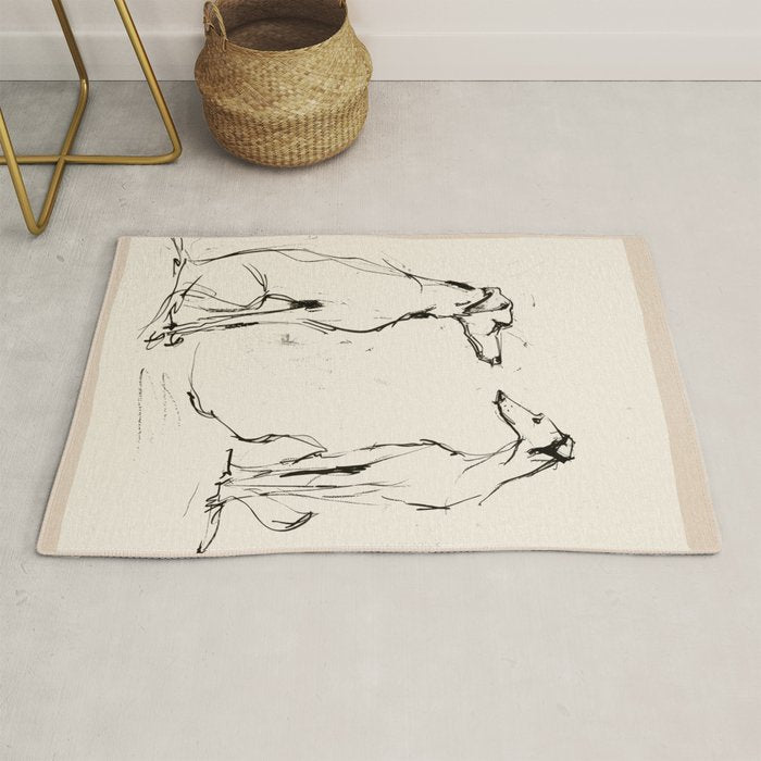 Greyhound Pair - Modern Sketch Rug Gallery Image 1