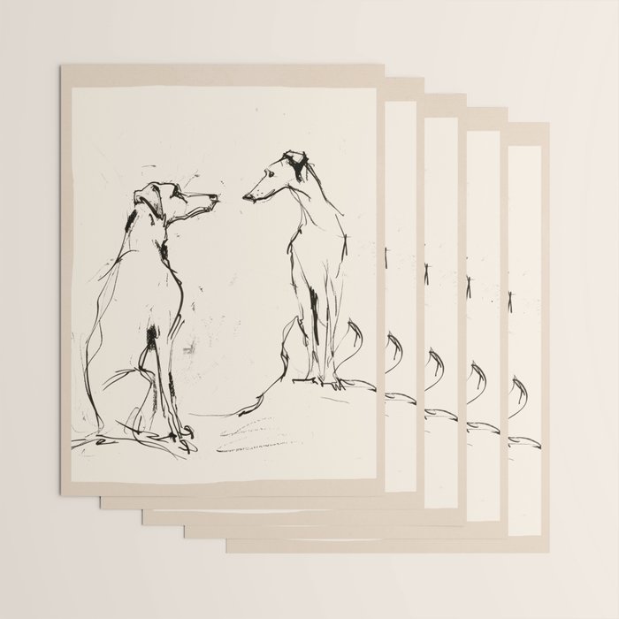 Greyhound Pair - Modern Sketch Wrapping Paper Gallery Image 3