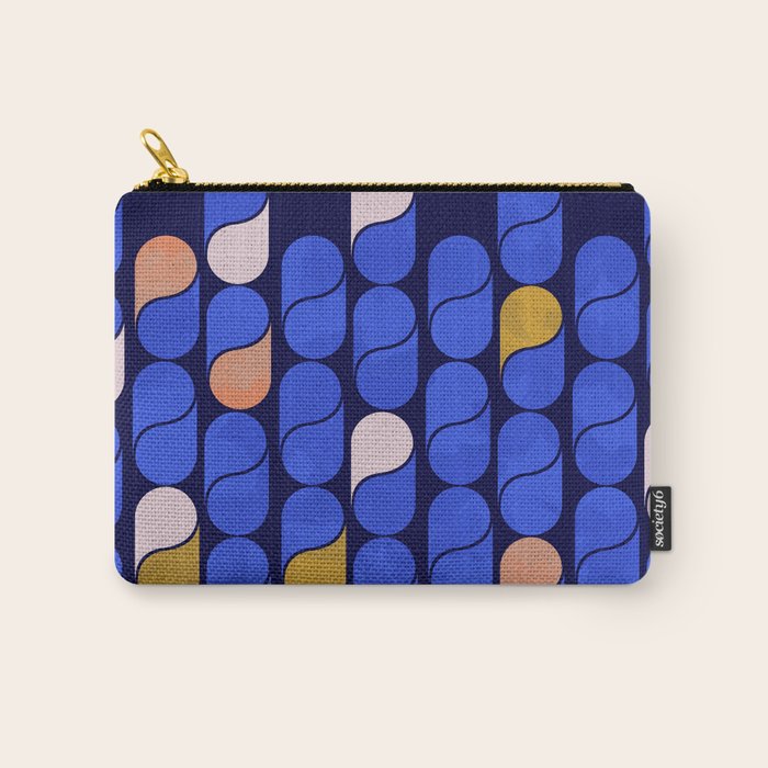 Blue modern pattern Carry All Pouch Gallery Image 1
