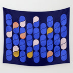 Blue modern pattern Wall Tapestry Gallery Image 4
