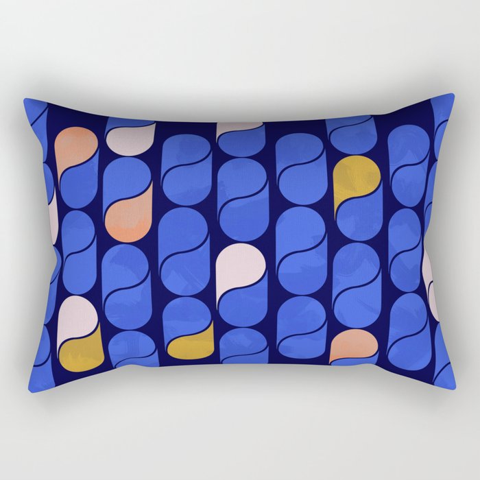 Blue modern pattern Rectangular Pillow Gallery Image 1
