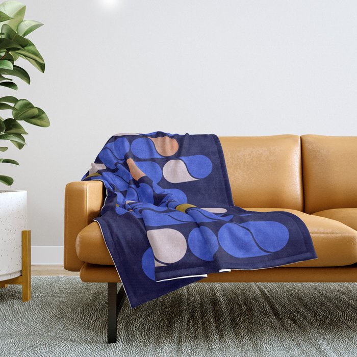 Blue modern pattern Throw Blanket Gallery Image 1