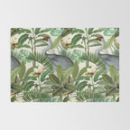 Tropical Heron Bird Rainforest Illustration Rug Gallery Image 2
