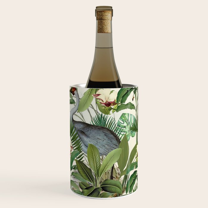 Tropical Heron Bird Rainforest Illustration Wine Chiller Gallery Image 1