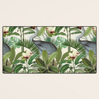 Tropical Heron Bird Rainforest Illustration Desk Mat Gallery Image 3