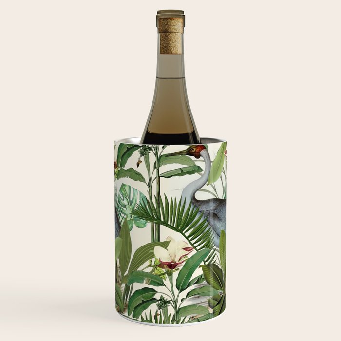 Tropical Heron Bird Rainforest Illustration Wine Chiller Gallery Image 3