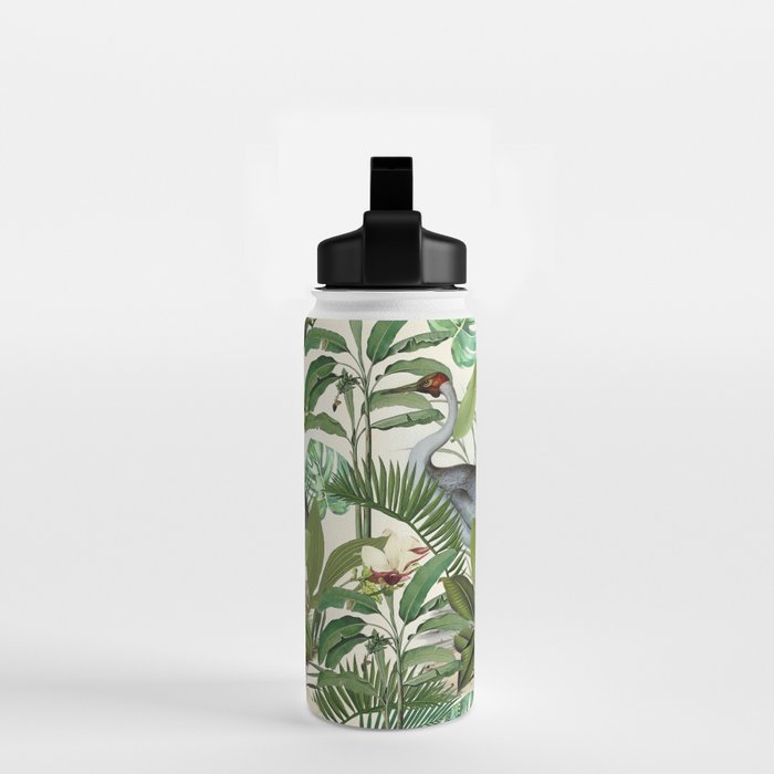 Tropical Heron Bird Rainforest Illustration Water Bottle Gallery Image 2