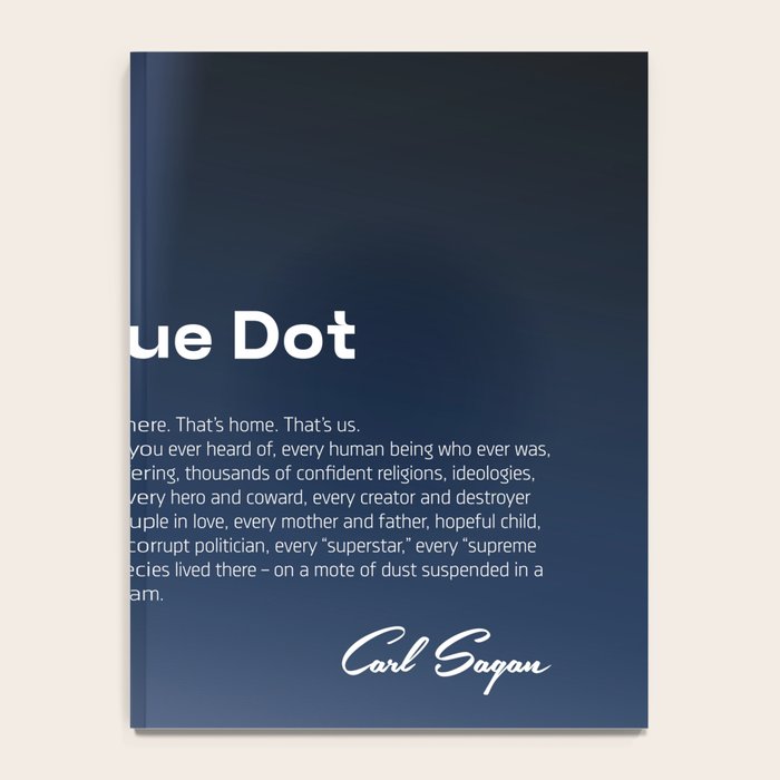 Pale Blue Dot poster, NASA Voyager 1 with Carl Sagan quote (vector art) Notebook Gallery Image 4