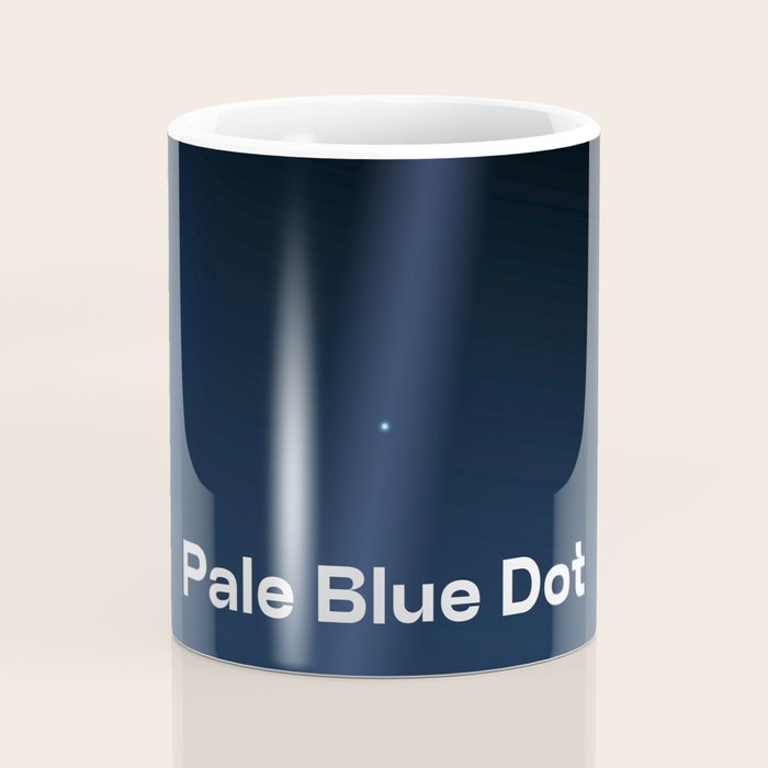 Pale Blue Dot poster, NASA Voyager 1 with Carl Sagan quote (vector art) Coffee Mug Gallery Image 4