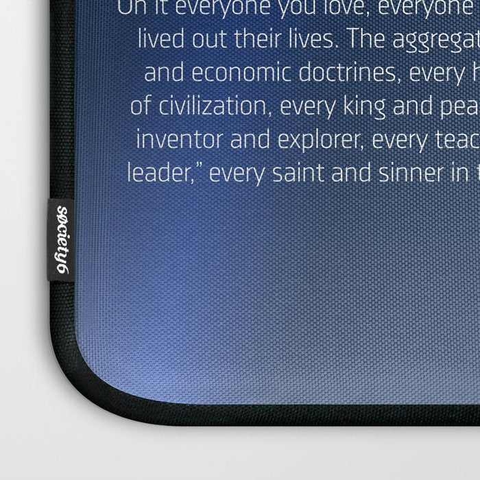Pale Blue Dot poster, NASA Voyager 1 with Carl Sagan quote (vector art) Laptop Sleeve Gallery Image 3