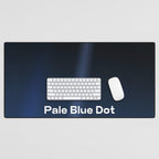 Pale Blue Dot poster, NASA Voyager 1 with Carl Sagan quote (vector art) Desk Mat Gallery Image 1
