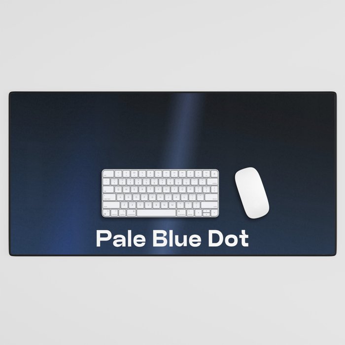 Pale Blue Dot poster, NASA Voyager 1 with Carl Sagan quote (vector art) Desk Mat Gallery Image 1