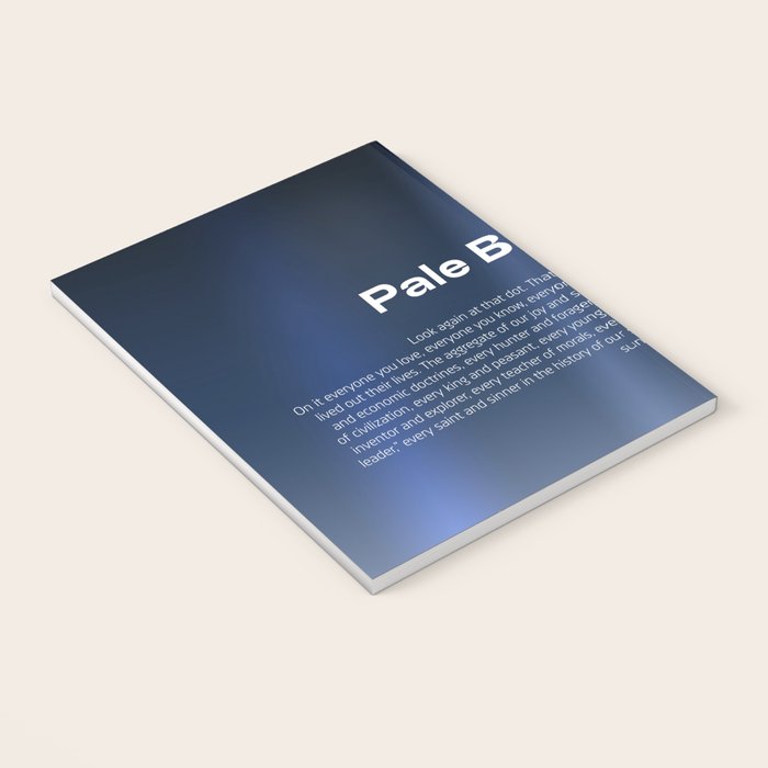 Pale Blue Dot poster, NASA Voyager 1 with Carl Sagan quote (vector art) Notebook Gallery Image 3