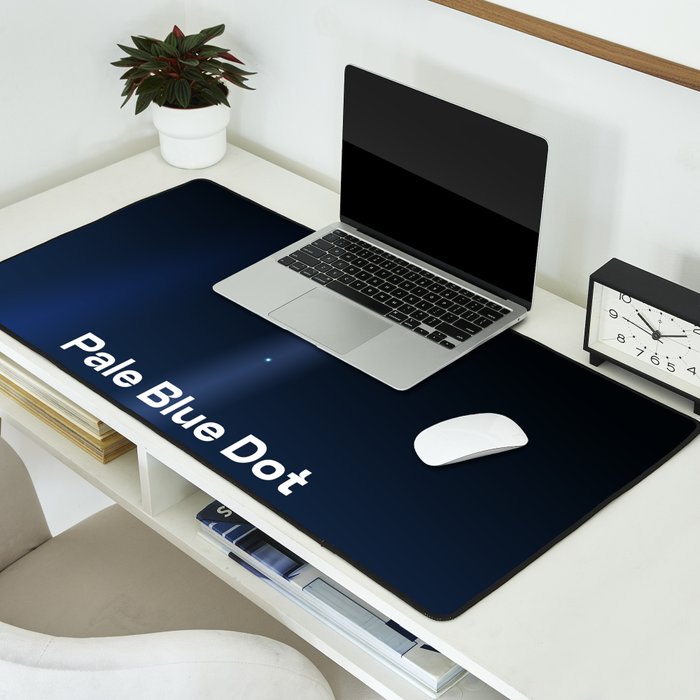 Pale Blue Dot poster, NASA Voyager 1 with Carl Sagan quote (vector art) Desk Mat Gallery Image 2