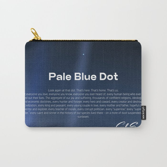 Pale Blue Dot poster, NASA Voyager 1 with Carl Sagan quote (vector art) Carry All Pouch Gallery Image 1