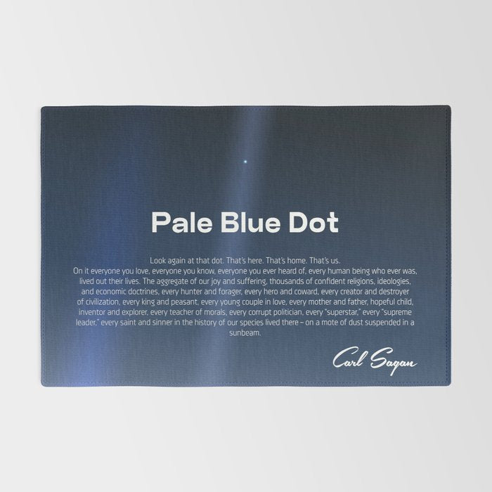 Pale Blue Dot poster, NASA Voyager 1 with Carl Sagan quote (vector art) Rug Gallery Image 2