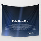 Pale Blue Dot poster, NASA Voyager 1 with Carl Sagan quote (vector art) Wall Tapestry Gallery Image 4