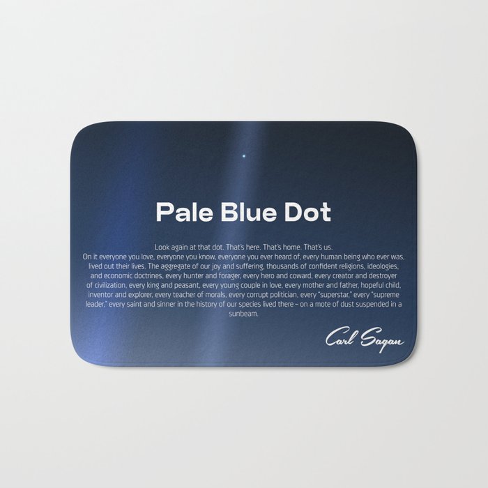 Pale Blue Dot poster, NASA Voyager 1 with Carl Sagan quote (vector art) Bath Mat Gallery Image 1