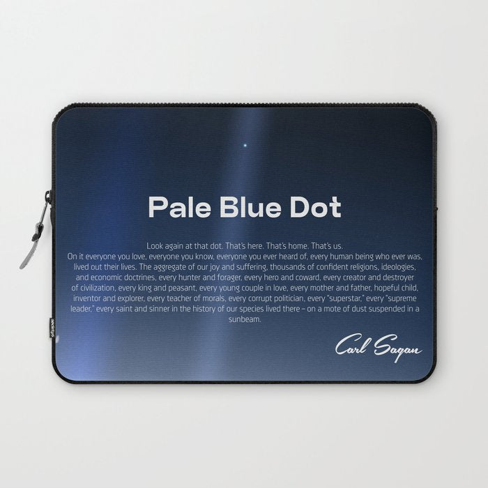 Pale Blue Dot poster, NASA Voyager 1 with Carl Sagan quote (vector art) Laptop Sleeve Gallery Image 1