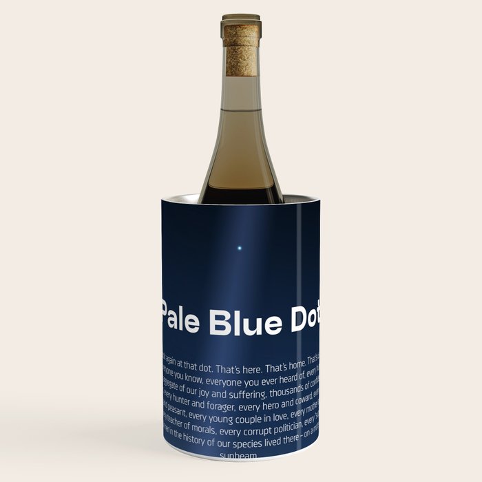 Pale Blue Dot poster, NASA Voyager 1 with Carl Sagan quote (vector art) Wine Chiller Gallery Image 1