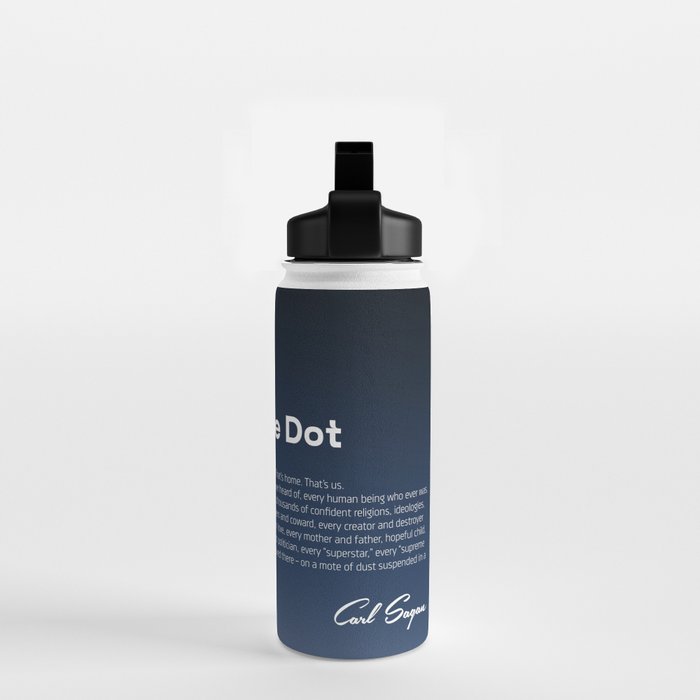 Pale Blue Dot poster, NASA Voyager 1 with Carl Sagan quote (vector art) Water Bottle Gallery Image 2