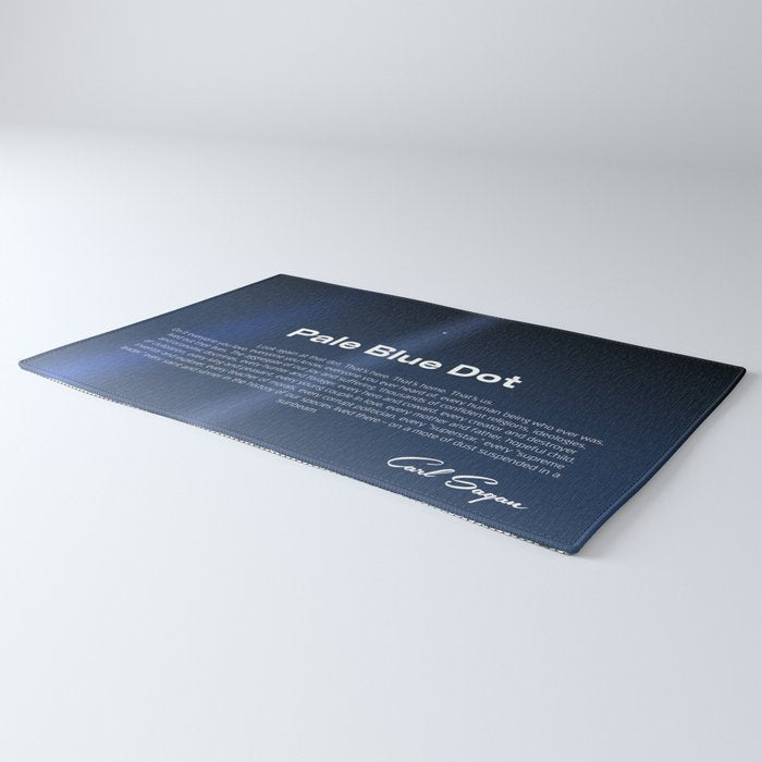 Pale Blue Dot poster, NASA Voyager 1 with Carl Sagan quote (vector art) Rug Gallery Image 3