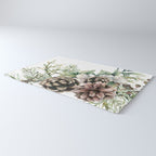 Christmas Pine Bouquet, Watercolor Floral Prints Rug Gallery Image 3