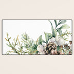 Christmas Pine Bouquet, Watercolor Floral Prints Desk Mat Gallery Image 3