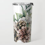 Christmas Pine Bouquet, Watercolor Floral Prints Travel Mug Gallery Image 2