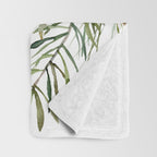 Christmas Pine Bouquet, Watercolor Floral Prints Throw Blanket Gallery Image 3