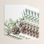 Christmas Pine Bouquet, Watercolor Floral Prints Wrapping Paper Gallery Image 3