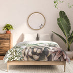Christmas Pine Bouquet, Watercolor Floral Prints Comforter Gallery Image 3