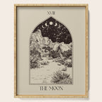 The Moon Tarot Card Poster. Mystic Landscape. Esoteric tarot. Dark moon Serving Tray Gallery Image 1