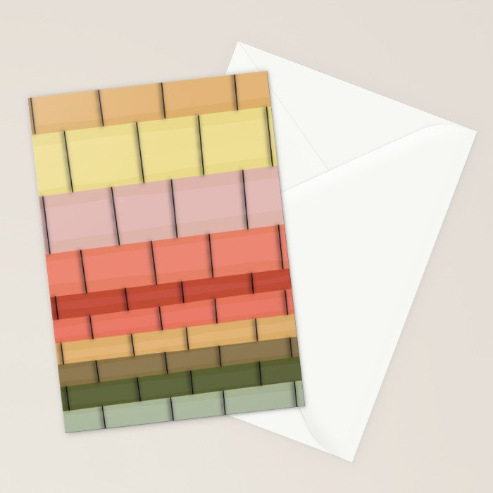 Colorful Tiles In Lines Stationery Card Gallery Image 2