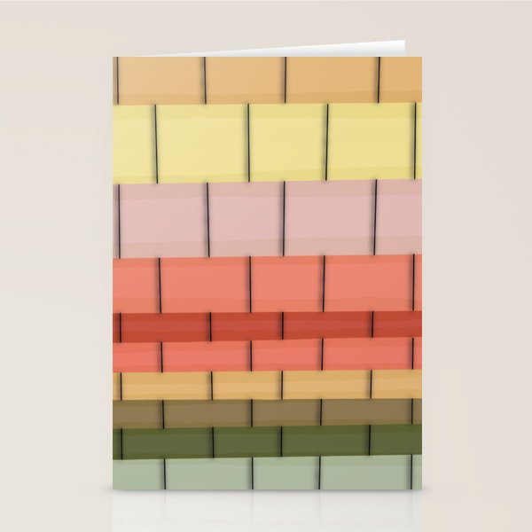 Colorful Tiles In Lines Stationery Card Gallery Image 2