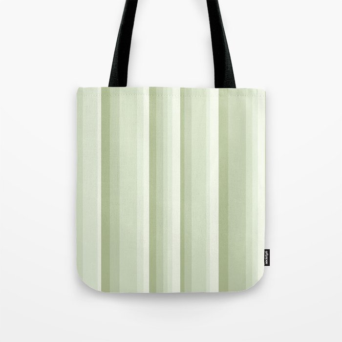Classic Stripes XXI - Pastel Natural Green Tote Bag Gallery Image 1
