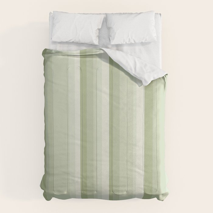 Classic Stripes XXI - Pastel Natural Green Comforter Gallery Image 1