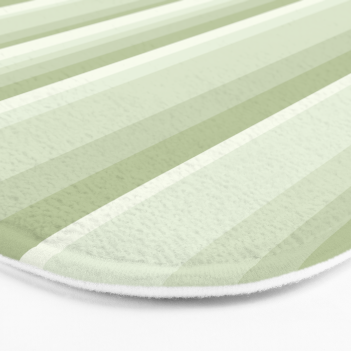 Classic Stripes XXI - Pastel Natural Green Bath Mat Gallery Image 3