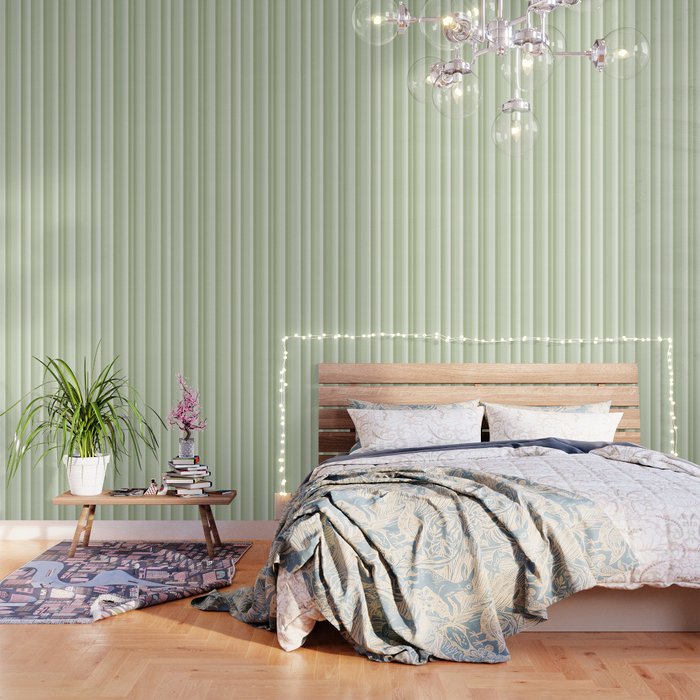 Classic Stripes XXI - Pastel Natural Green Wallpaper Gallery Image 3