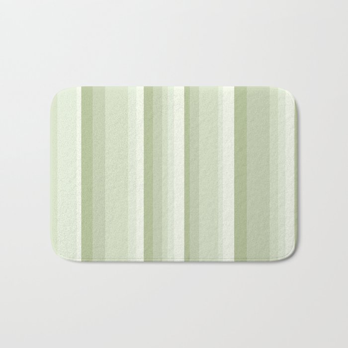 Classic Stripes XXI - Pastel Natural Green Bath Mat Gallery Image 1
