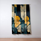 Floral Navy Honey Window Curtain Gallery Image 3