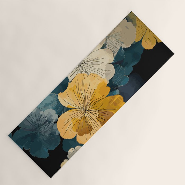 Floral Navy Honey Yoga Mat Gallery Image 1