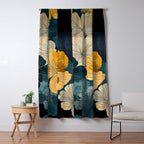 Floral Navy Honey Window Curtain Gallery Image 5