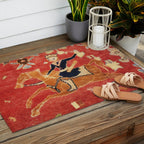 17th Century Isfahan Persian Animal Rug Print Outdoor Rug Gallery Image 2