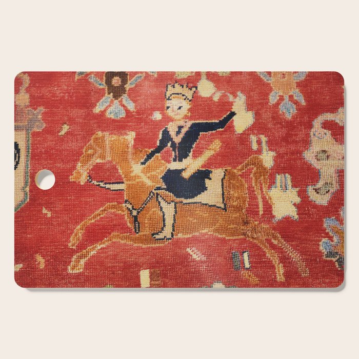 17th Century Isfahan Persian Animal Rug Print Cutting Board Gallery Image 1