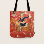17th Century Isfahan Persian Animal Rug Print Tote Bag Gallery Image 1